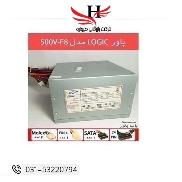 تصویر پاور کيس لاجیک استوک LOGIC-250W-500V-F8
